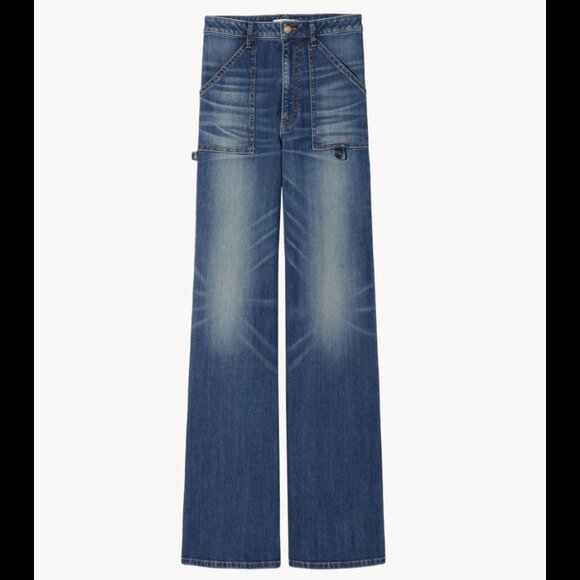 Nili Lotan Quentin high-rise stretch straight leg jeans classic wash 31 - Picture 1 of 12